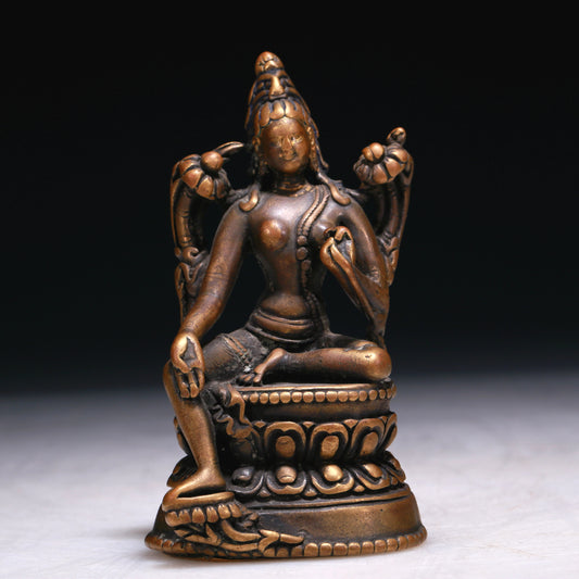 A Precious Bronze Figure Of Green Tara