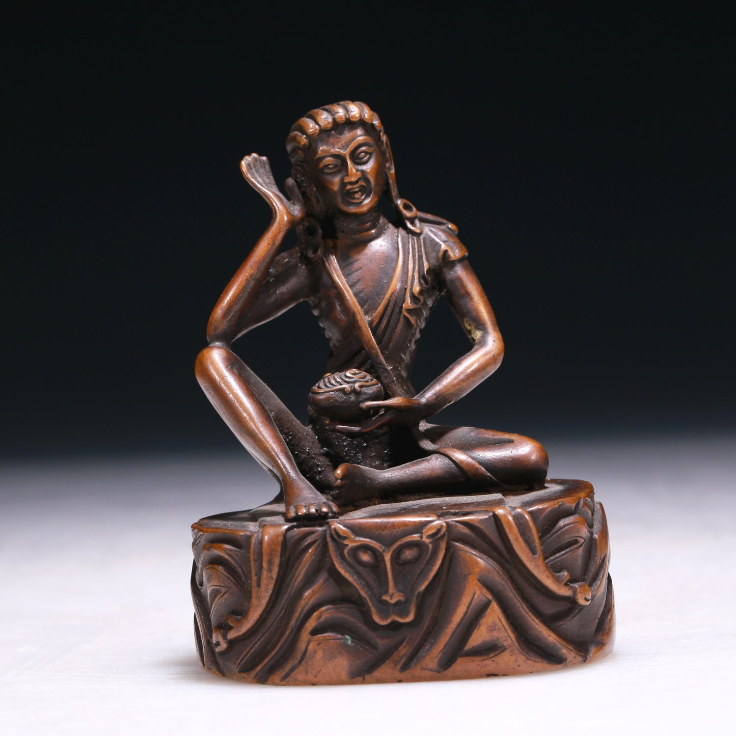 A Precious Bronze Figure Of Mahasiddha