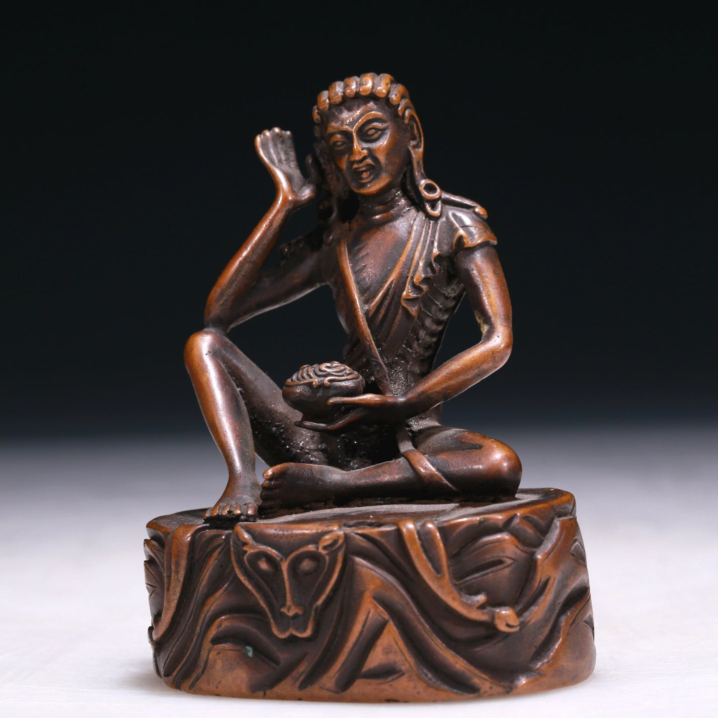 A Precious Bronze Figure Of Mahasiddha