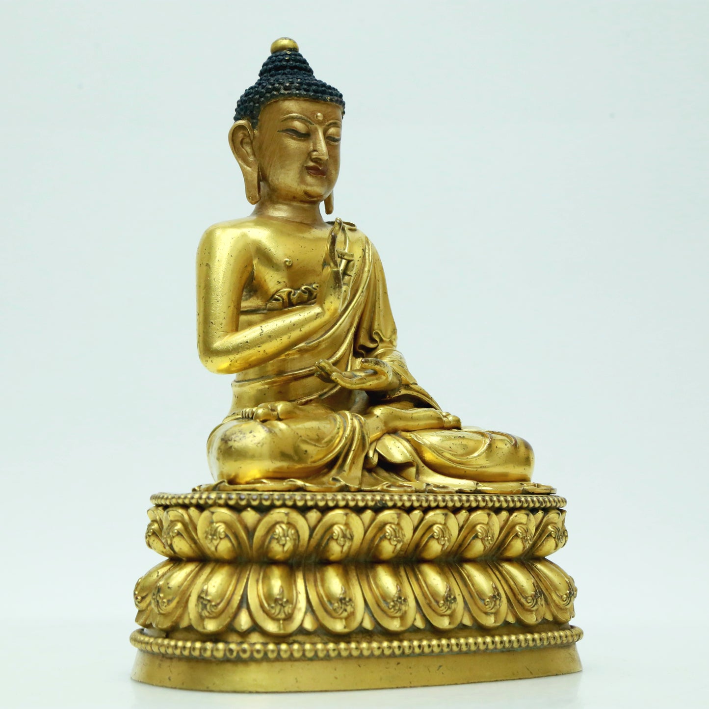 A Magnificent Gilt-Bronze Figure Of Buddha Shakyamuni