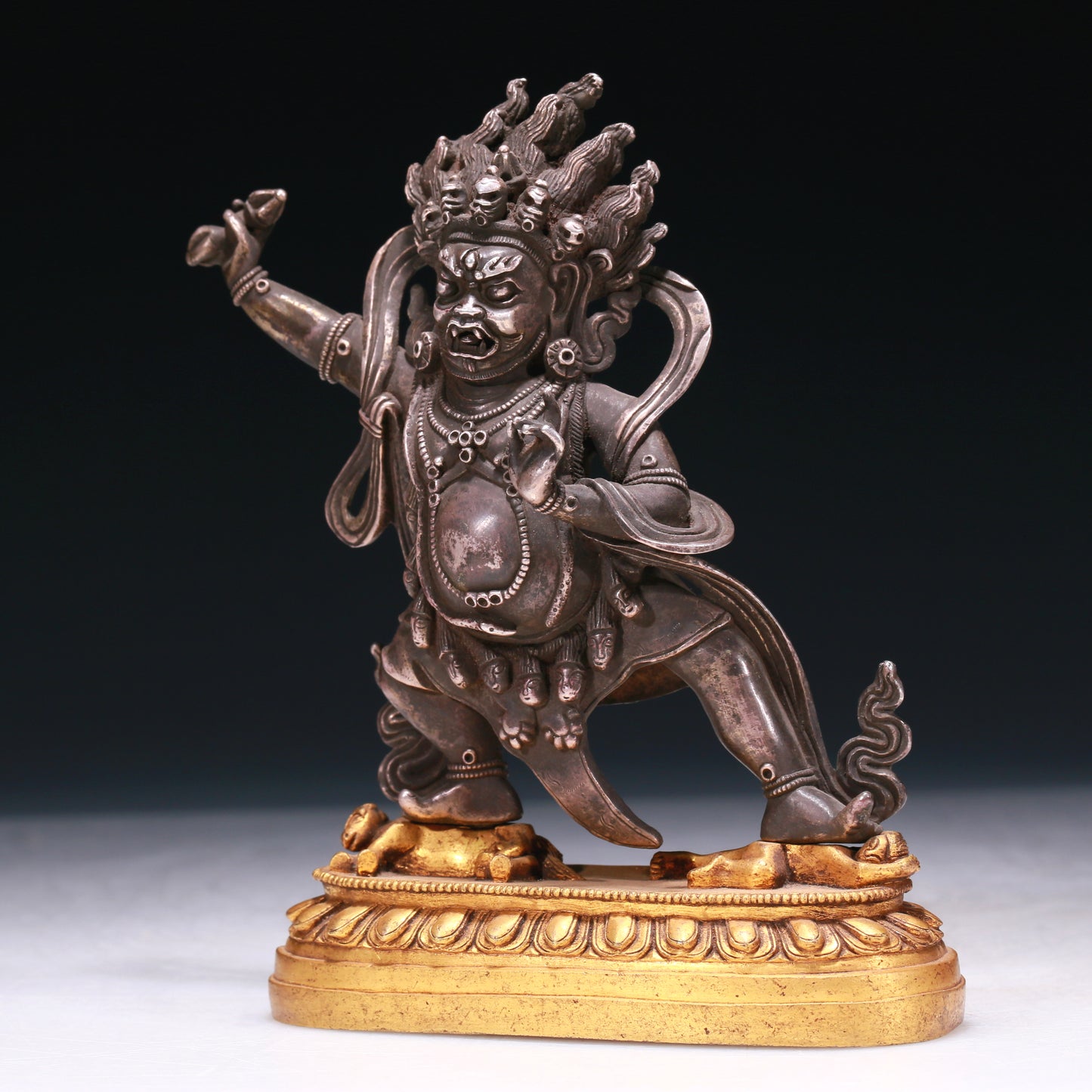 A Brilliant Gilt-Bronze Silver Figure Of Vajrapan