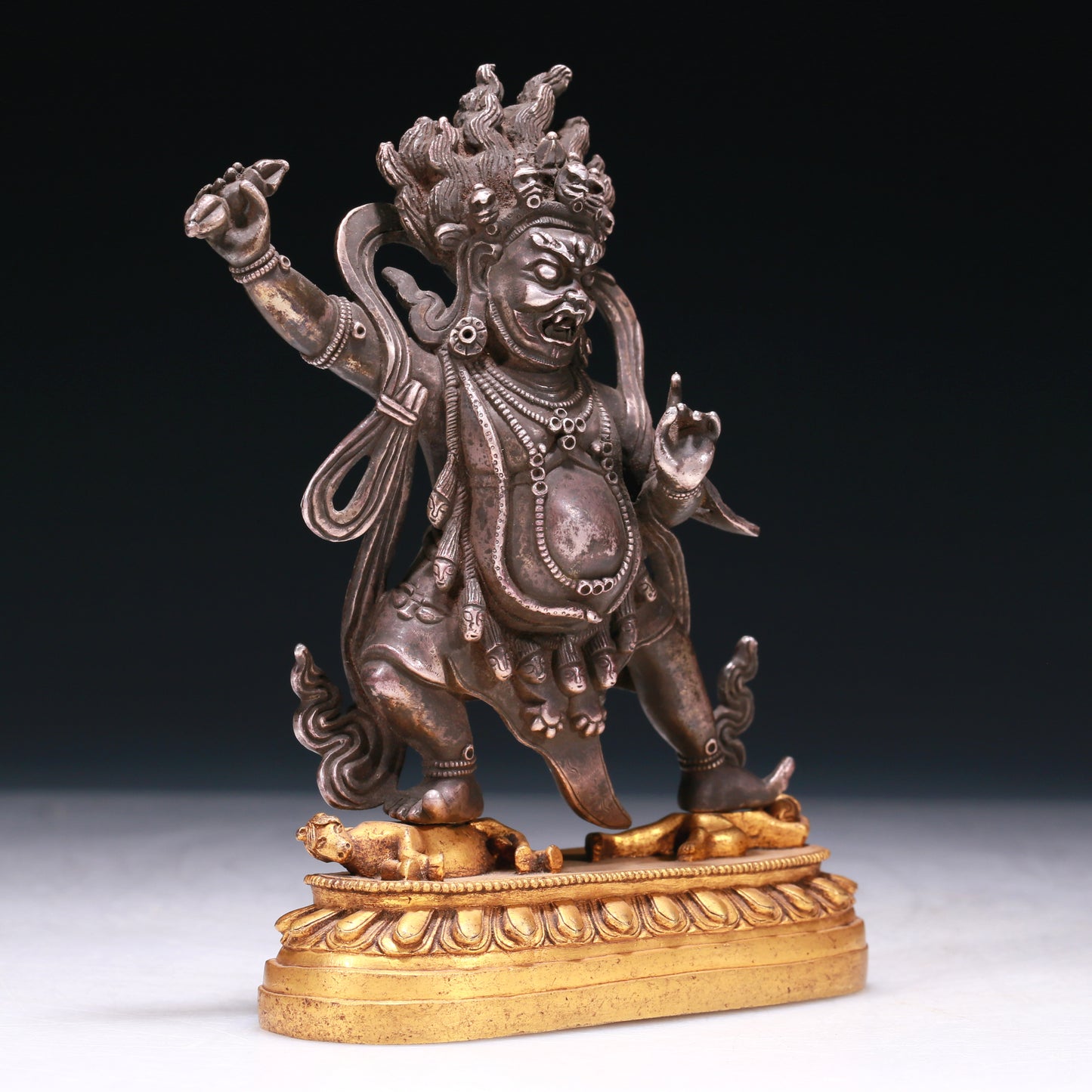 A Brilliant Gilt-Bronze Silver Figure Of Vajrapan