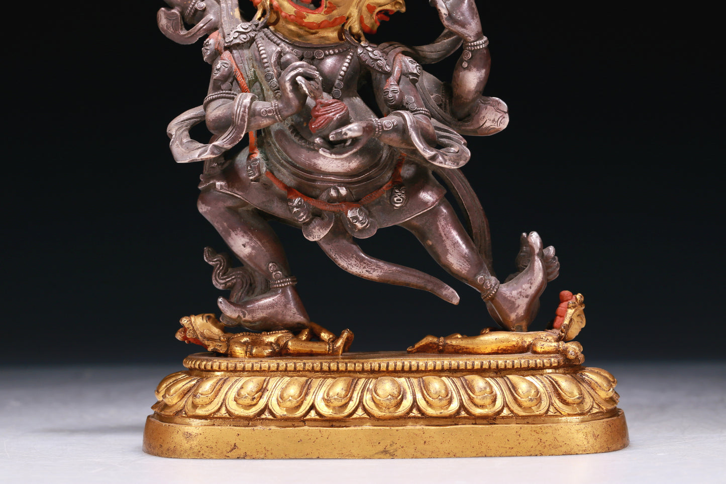 A Brilliant Gilt-Bronze Silver Figure Of Vajrapani