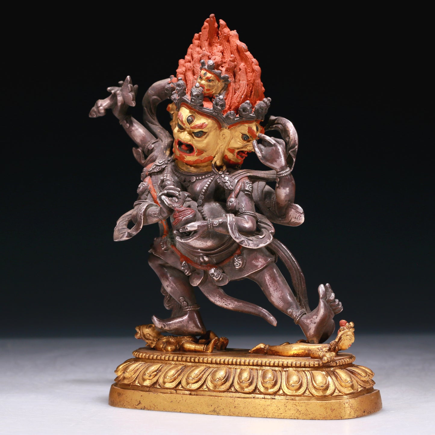 A Brilliant Gilt-Bronze Silver Figure Of Vajrapani