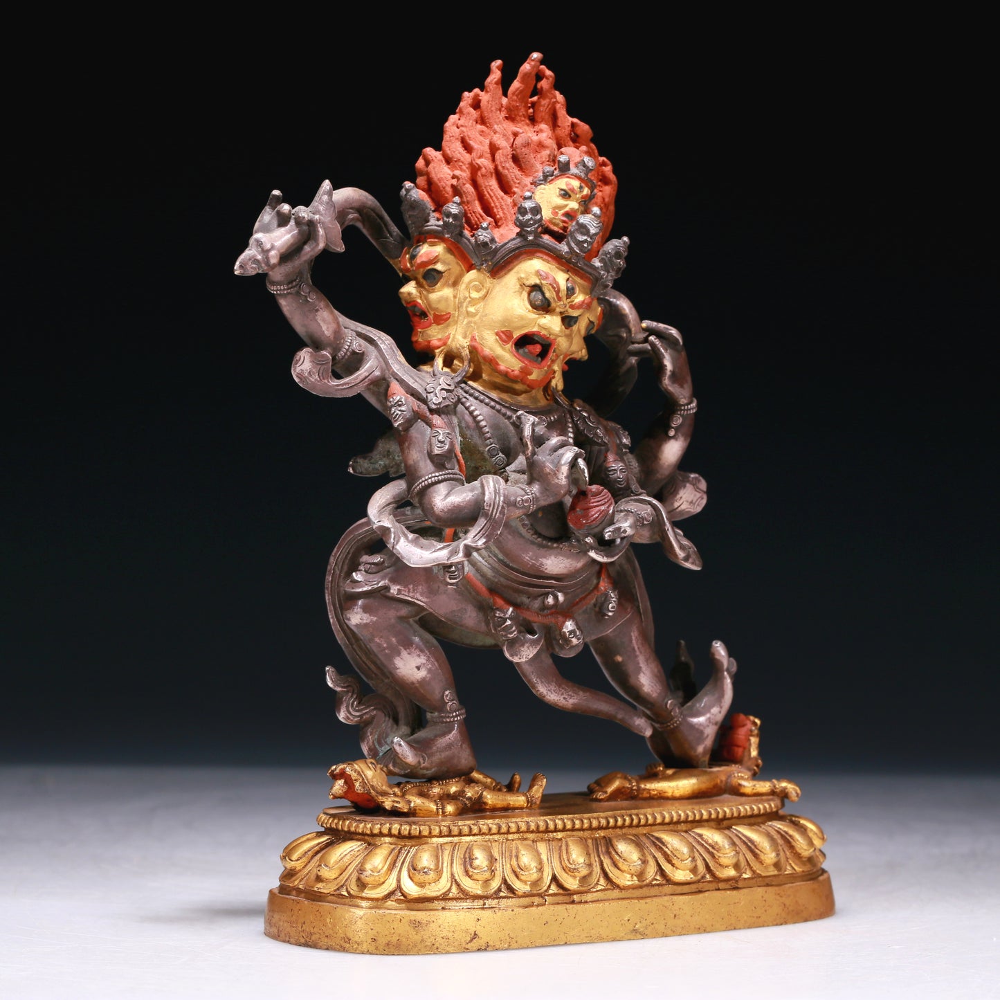 A Brilliant Gilt-Bronze Silver Figure Of Vajrapani