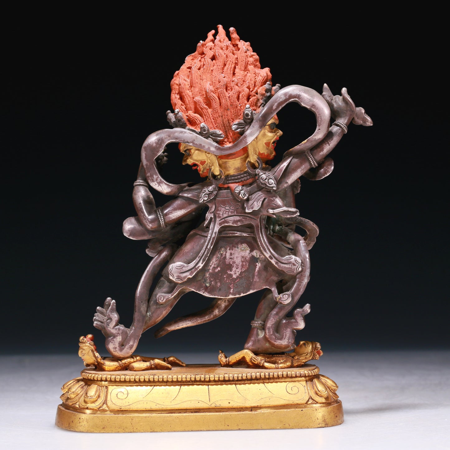 A Brilliant Gilt-Bronze Silver Figure Of Vajrapani