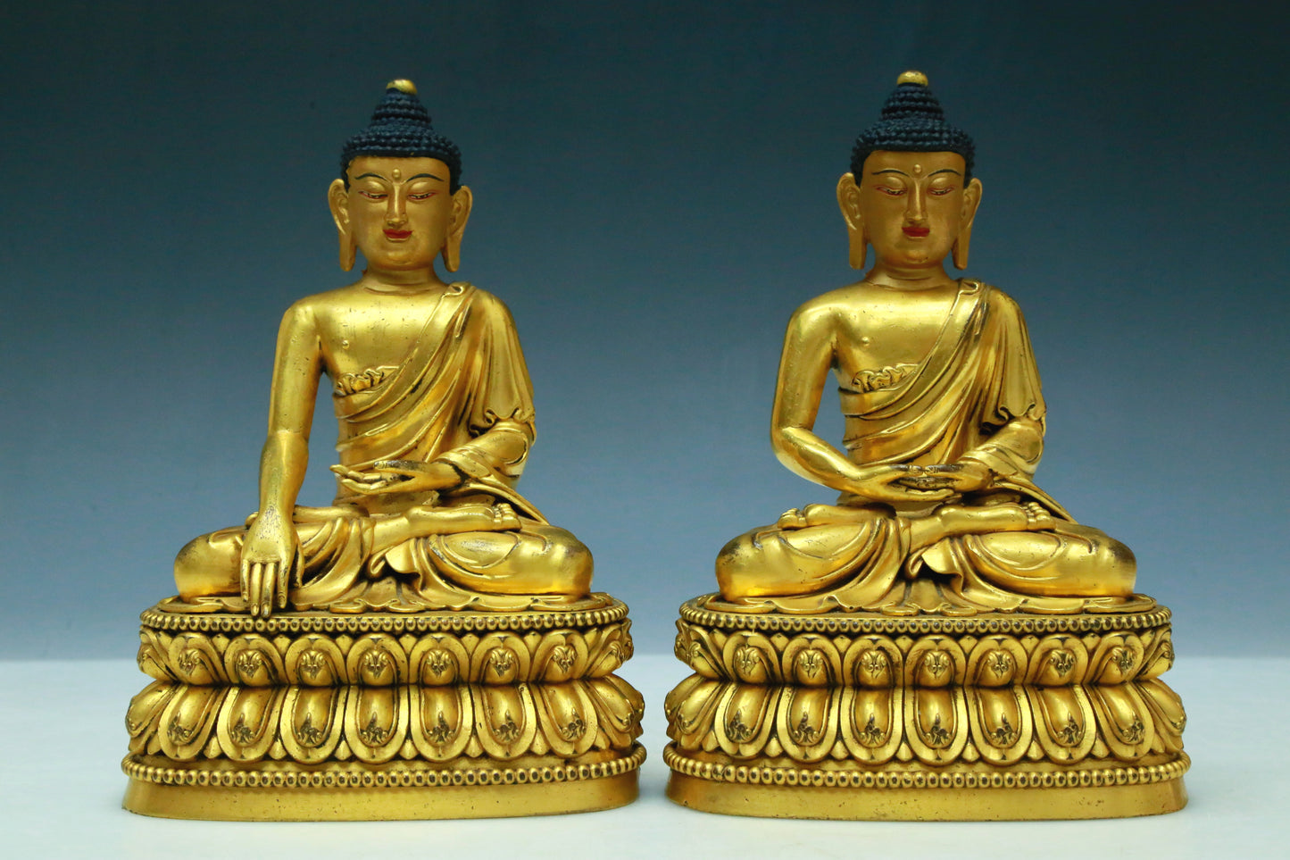 Five Wonderful Gilt-Bronze Figures Of Buddha Shakyamuni