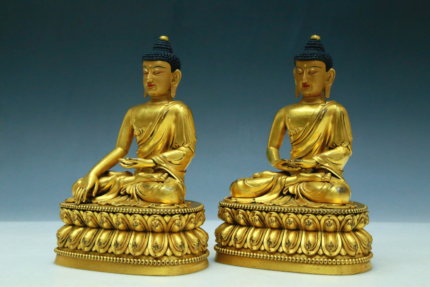 Five Wonderful Gilt-Bronze Figures Of Buddha Shakyamuni