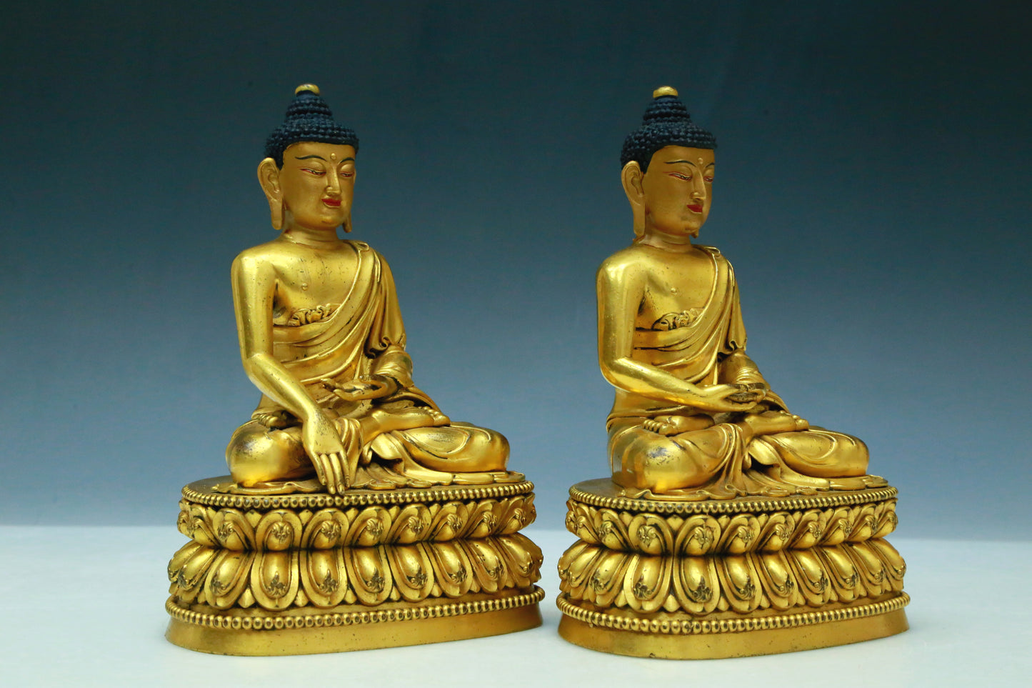 Five Wonderful Gilt-Bronze Figures Of Buddha Shakyamuni