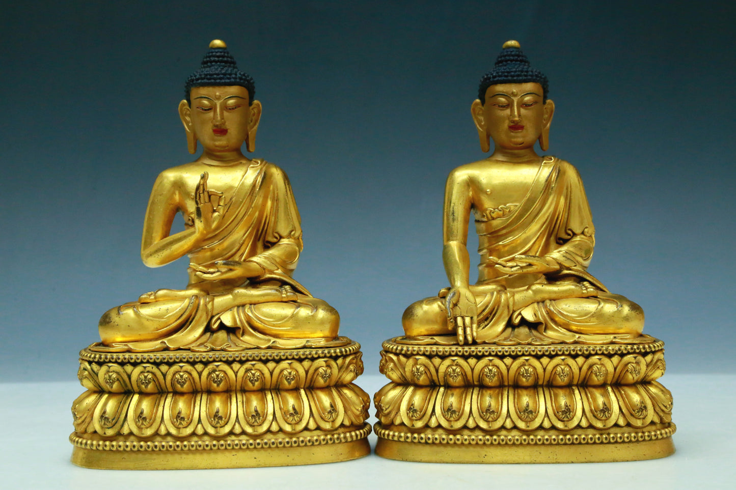 Five Wonderful Gilt-Bronze Figures Of Buddha Shakyamuni