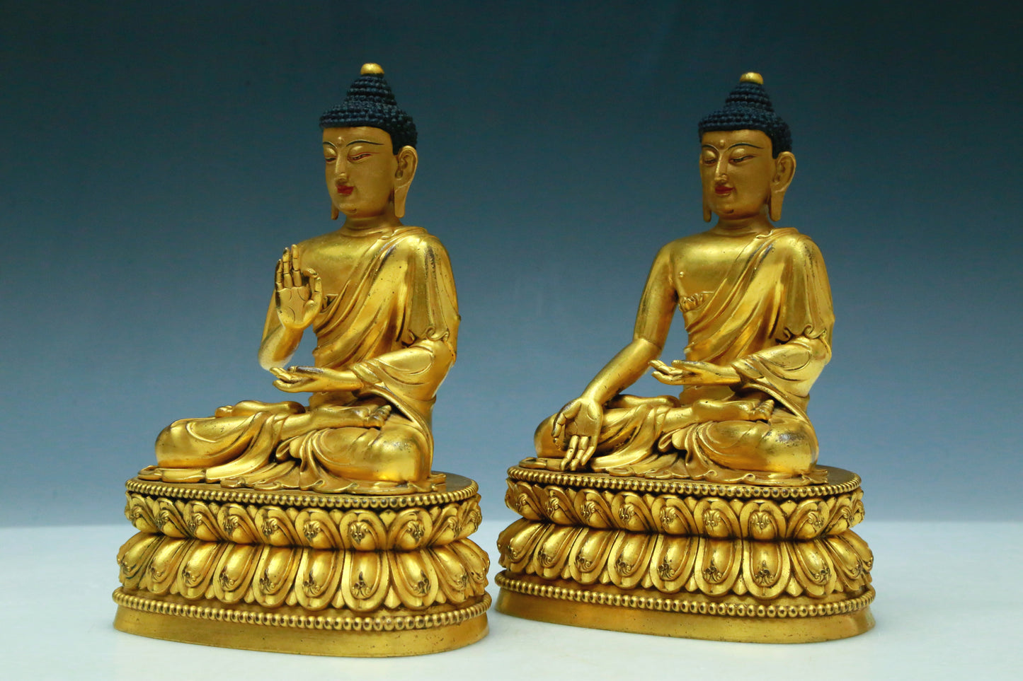 Five Wonderful Gilt-Bronze Figures Of Buddha Shakyamuni