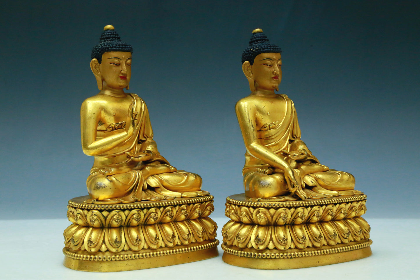 Five Wonderful Gilt-Bronze Figures Of Buddha Shakyamuni