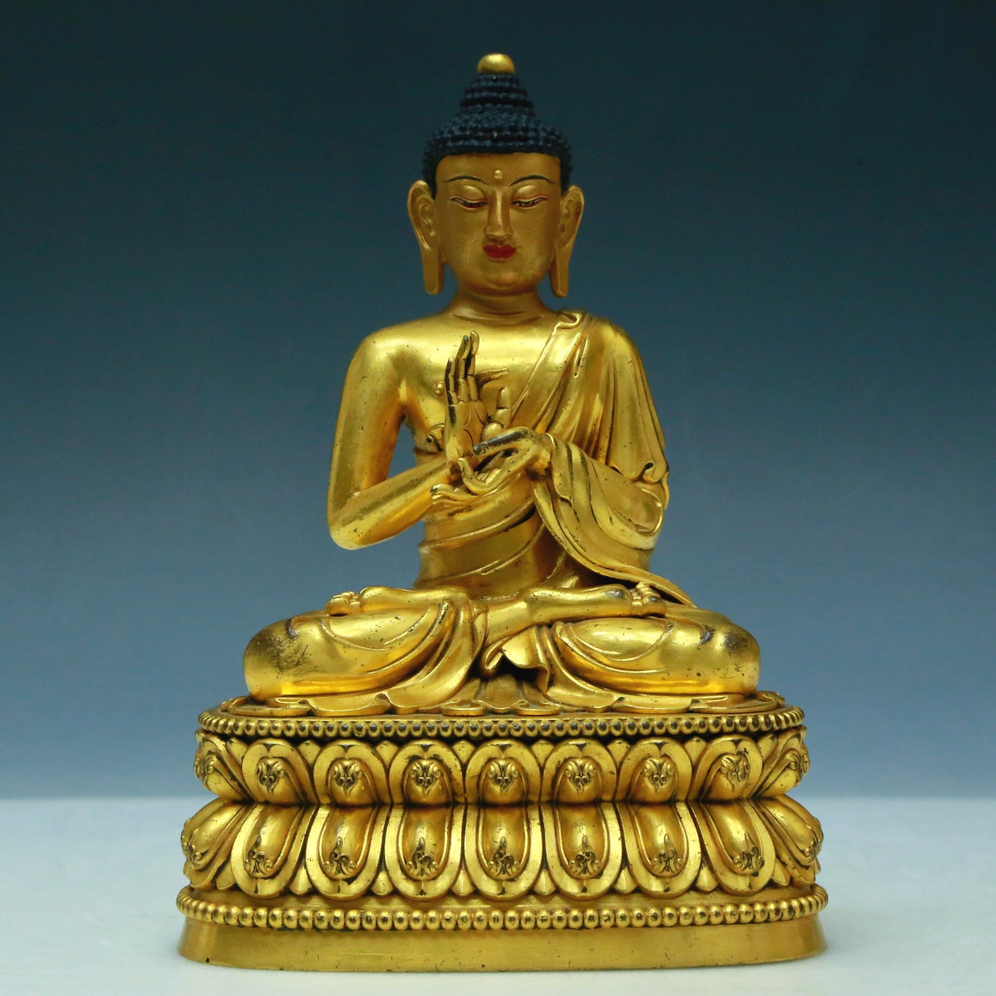 Five Wonderful Gilt-Bronze Figures Of Buddha Shakyamuni