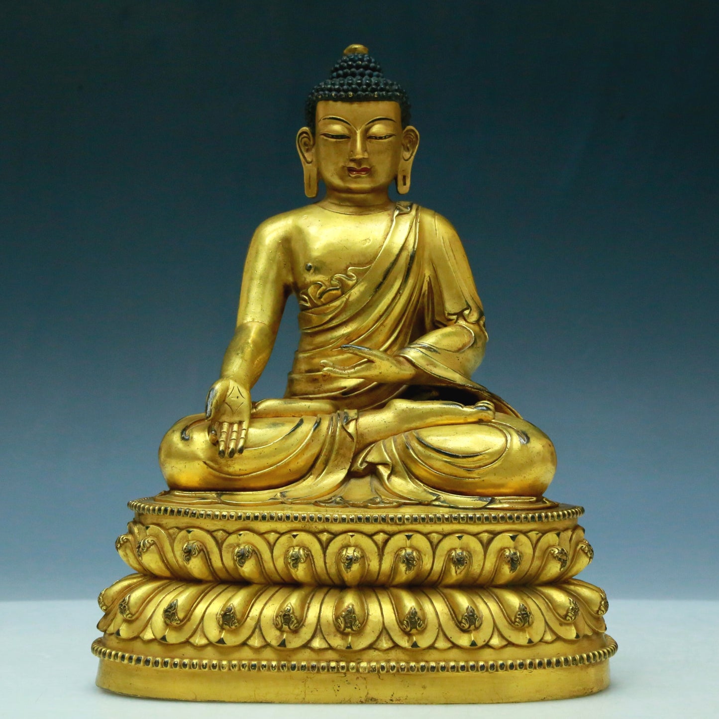 Three Wonderful Gilt-Bronze Figures Of Buddha Shakyamuni