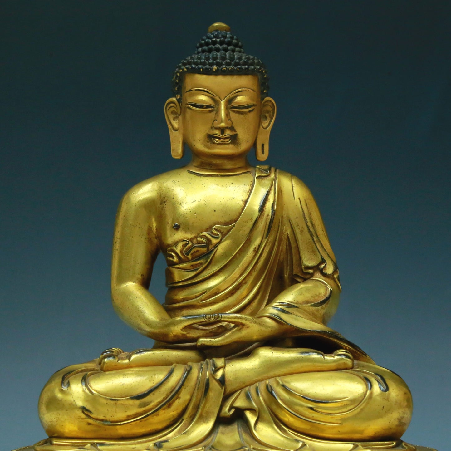 Three Wonderful Gilt-Bronze Figures Of Buddha Shakyamuni