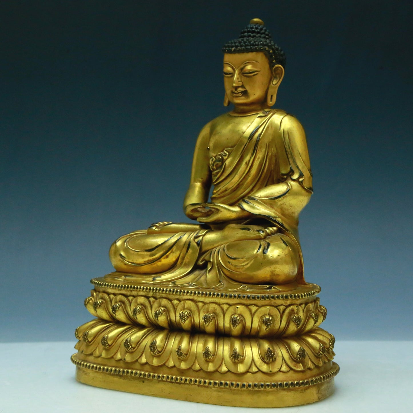 Three Wonderful Gilt-Bronze Figures Of Buddha Shakyamuni