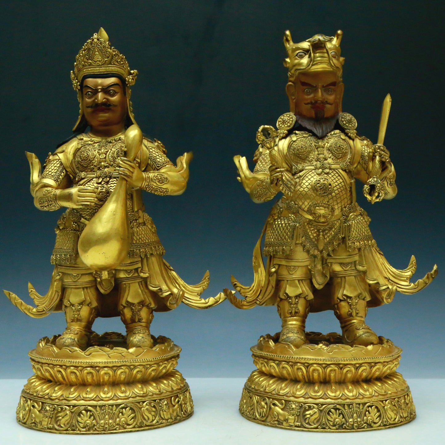 A Wonderful Set Of Gilt-Bronze Figures Of The Four Lokapalas