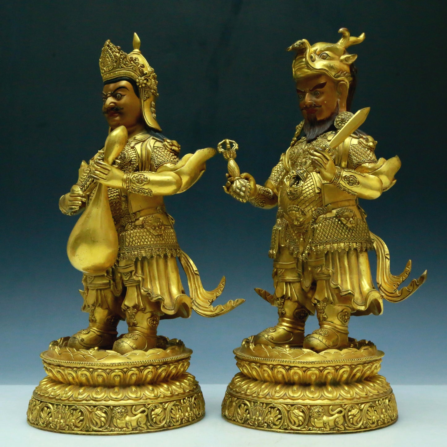 A Wonderful Set Of Gilt-Bronze Figures Of The Four Lokapalas