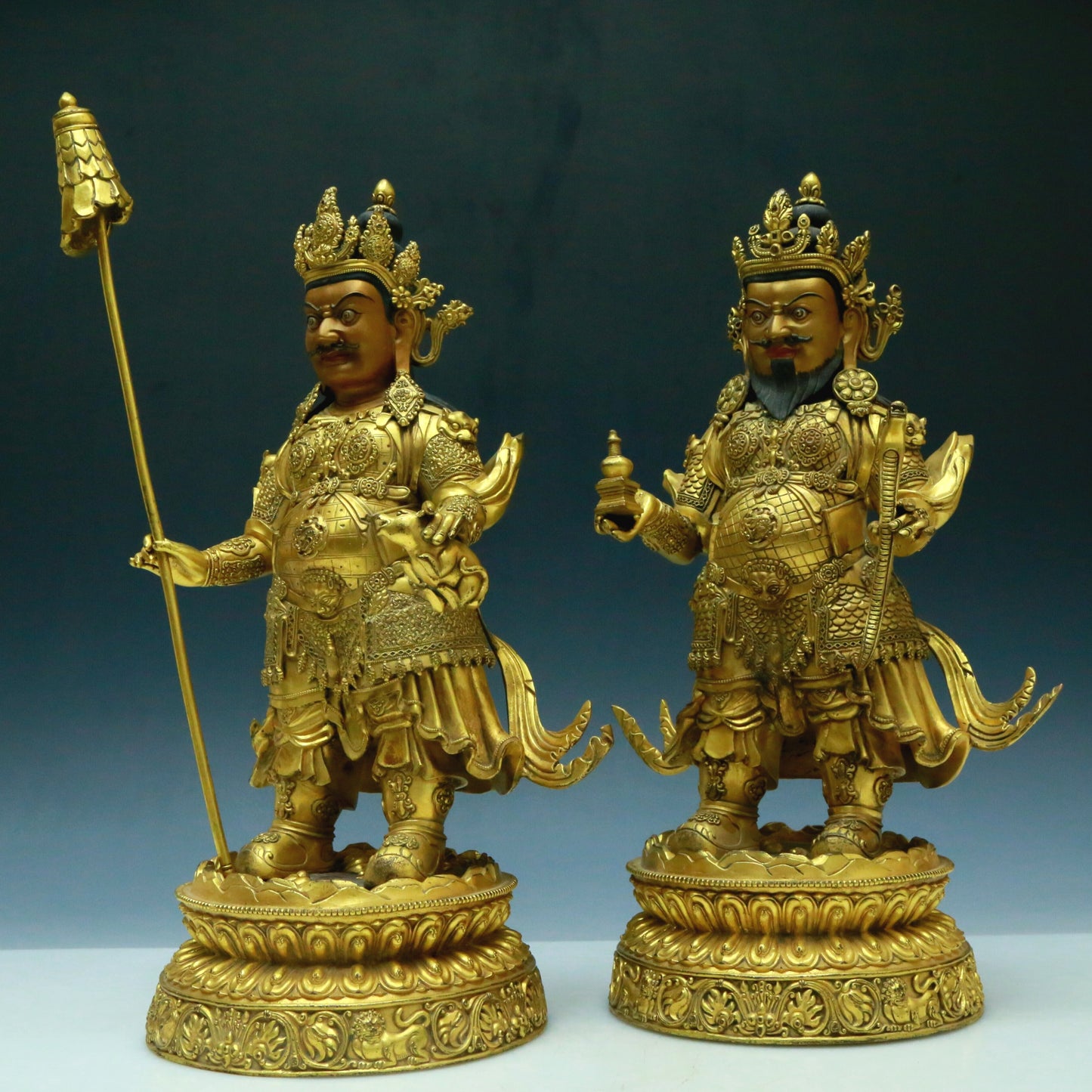 A Wonderful Set Of Gilt-Bronze Figures Of The Four Lokapalas