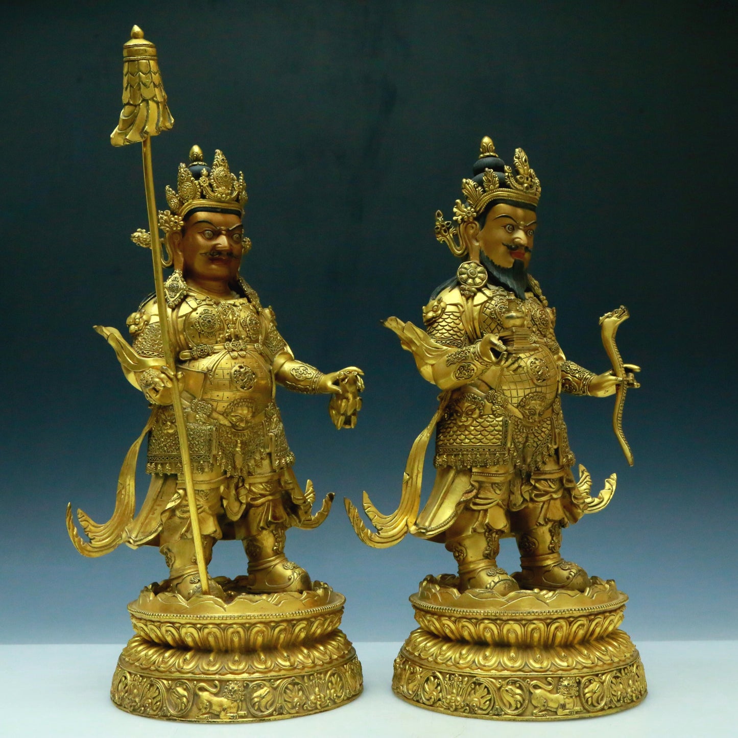 A Wonderful Set Of Gilt-Bronze Figures Of The Four Lokapalas