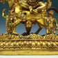 A Wonderful Gilt-Bronze Figure Of Kubera Seated On A Horse