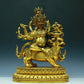 A Wonderful Gilt-Bronze Figure Of Vajrapani Seated On A Beast