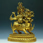 A Wonderful Gilt-Bronze Figure Of Vajrapani Seated On A Beast