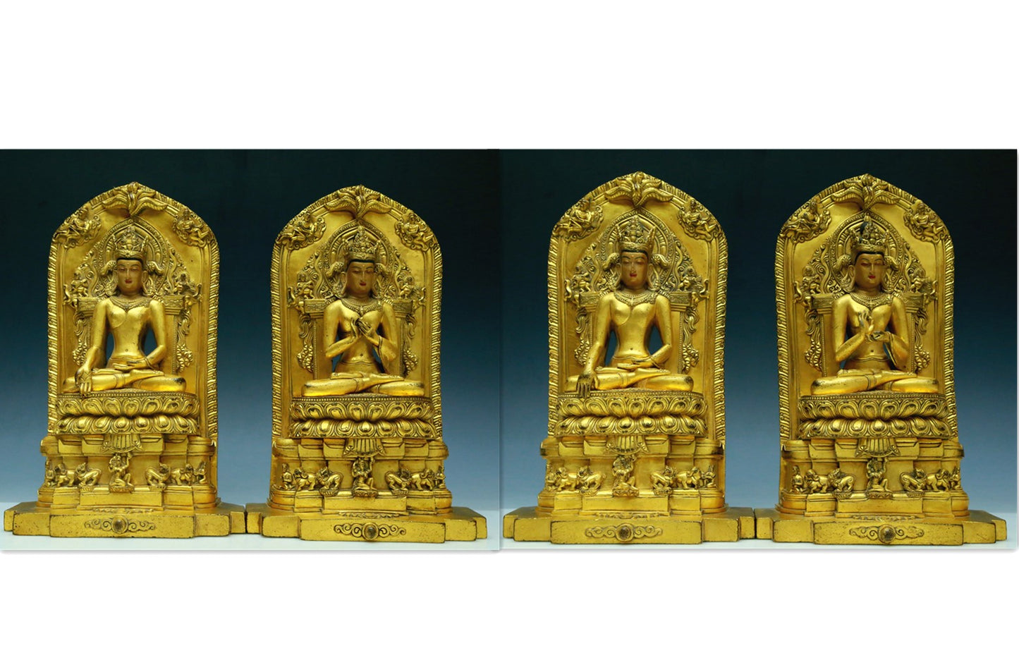 A Wonderful Set Of Gilt-Bronze Figures Of Bodhisattva With Inscriptions