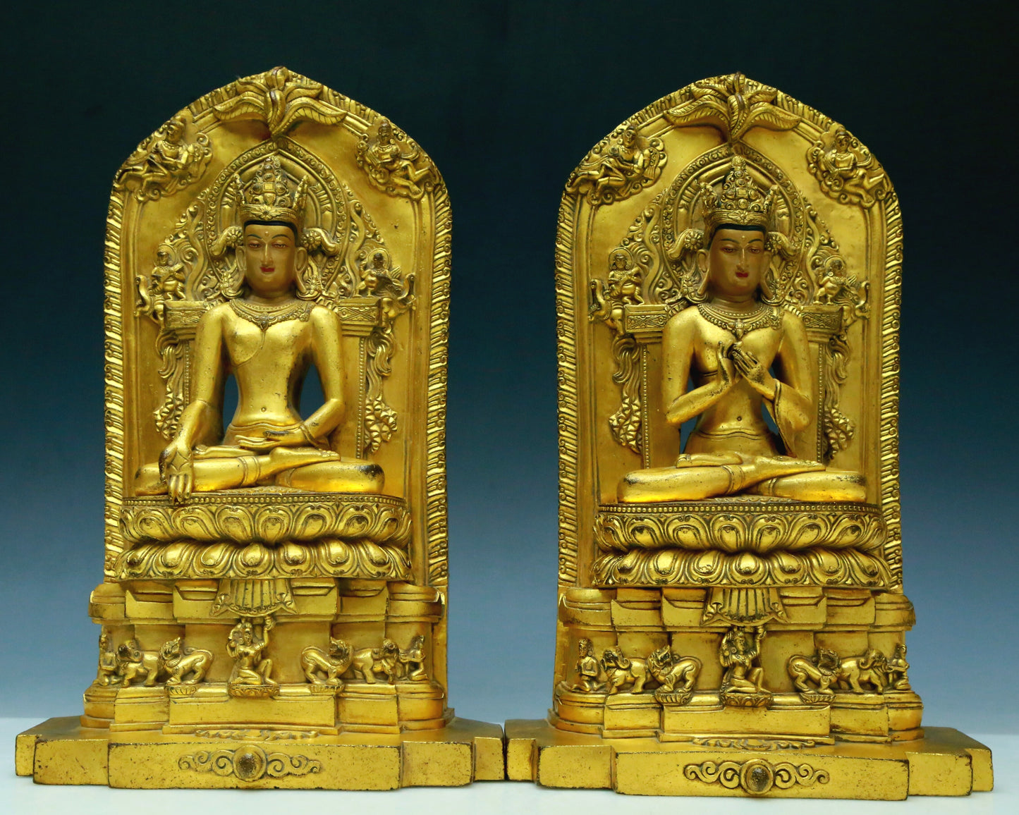 A Wonderful Set Of Gilt-Bronze Figures Of Bodhisattva With Inscriptions