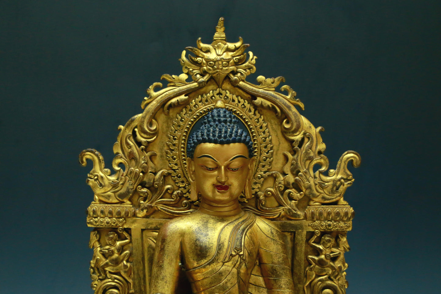 A Wonderful Gilt-Bronze Figure Of Buddha Shakyamuni With Inscriptions