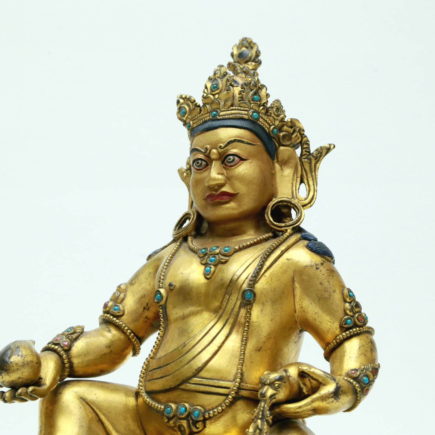 A Magnificent Gilt-Bronze Gem-Inlaid Figure Of Kubera