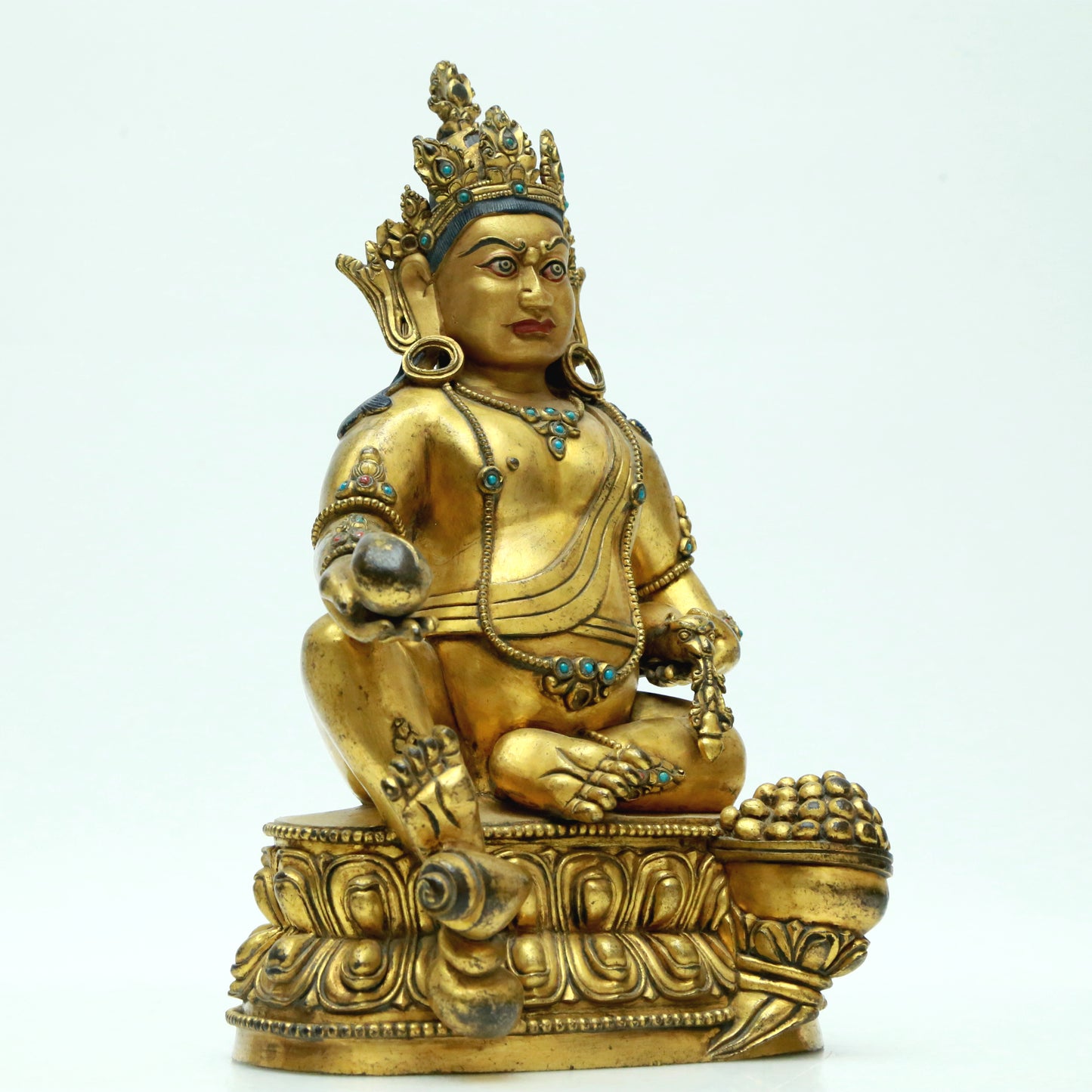 A Magnificent Gilt-Bronze Gem-Inlaid Figure Of Kubera