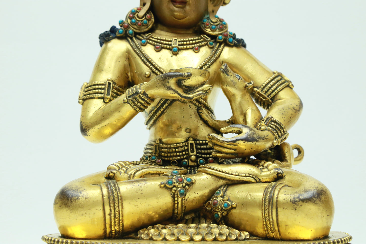 A Magnificent Gilt-Bronze Gem-Inlaid Figure Of Vajrapani