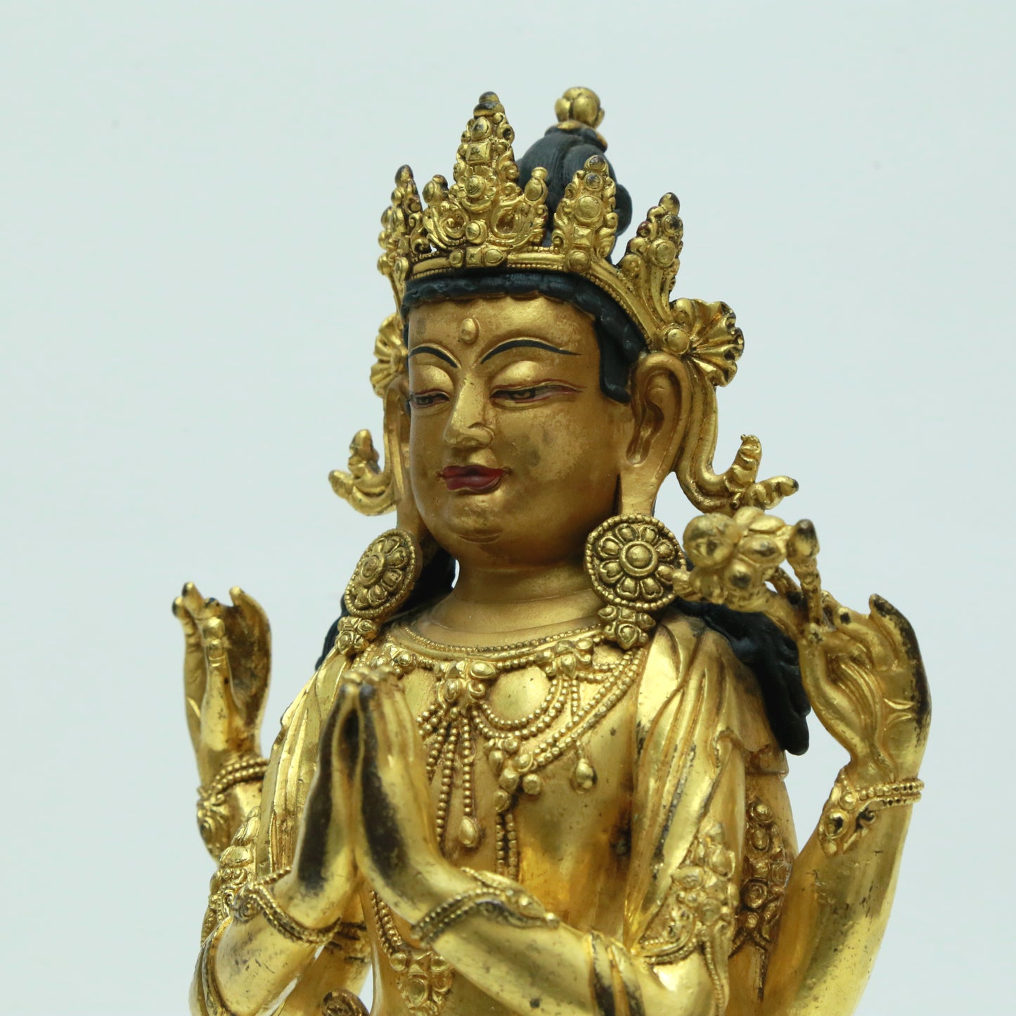 A Magnificent Gilt-Bronze Figure Of Four-Armed Avalokiteshvara