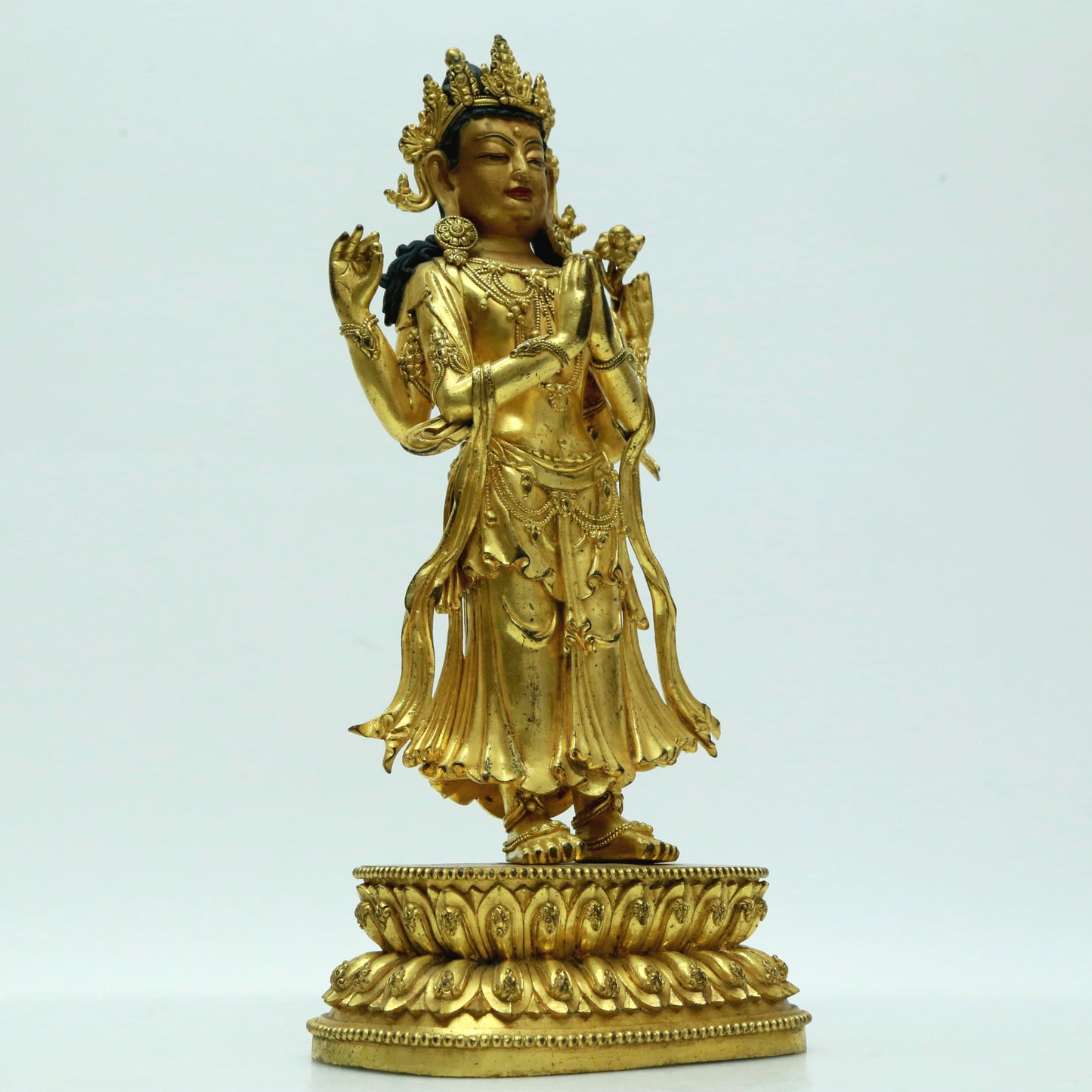 A Magnificent Gilt-Bronze Figure Of Four-Armed Avalokiteshvara