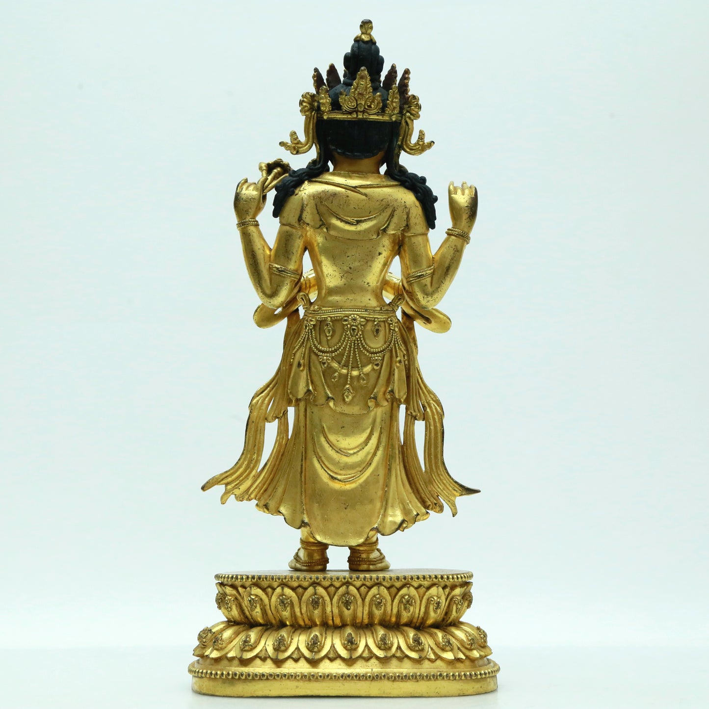 A Magnificent Gilt-Bronze Figure Of Four-Armed Avalokiteshvara