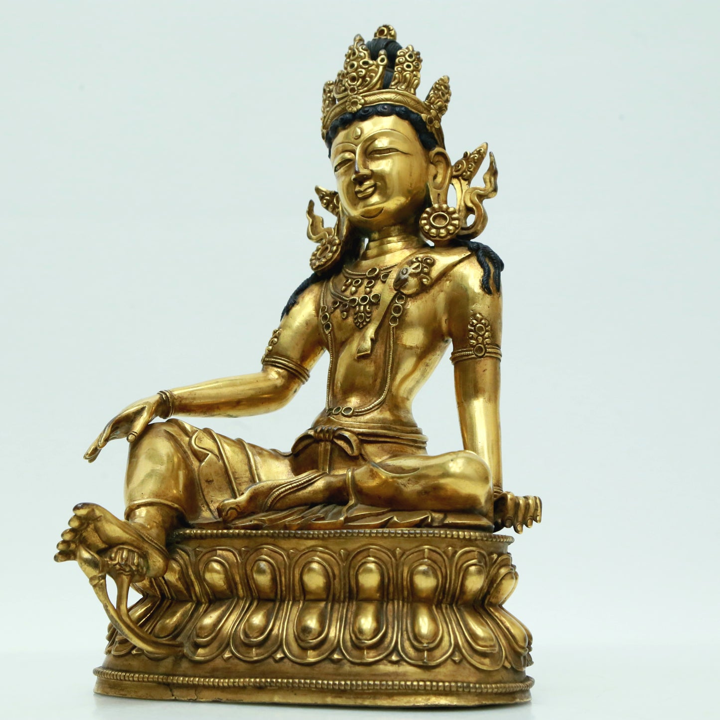 A Magnificent Gilt-Bronze Figure Of Green Tara With Inscriptions