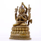 A solemn alloy copper inlaid silver eight-armed Guanyin statue