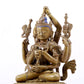 A solemn alloy copper inlaid silver eight-armed Guanyin statue