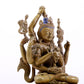 A solemn alloy copper inlaid silver eight-armed Guanyin statue