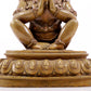 A solemn alloy copper inlaid silver Vajra statue