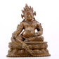 A solemn alloy copper inlaid silver statue of the God of Wealth