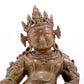 A solemn alloy copper inlaid silver statue of the God of Wealth