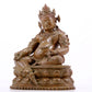 A solemn alloy copper inlaid silver statue of the God of Wealth