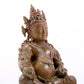 A solemn alloy copper inlaid silver statue of the God of Wealth