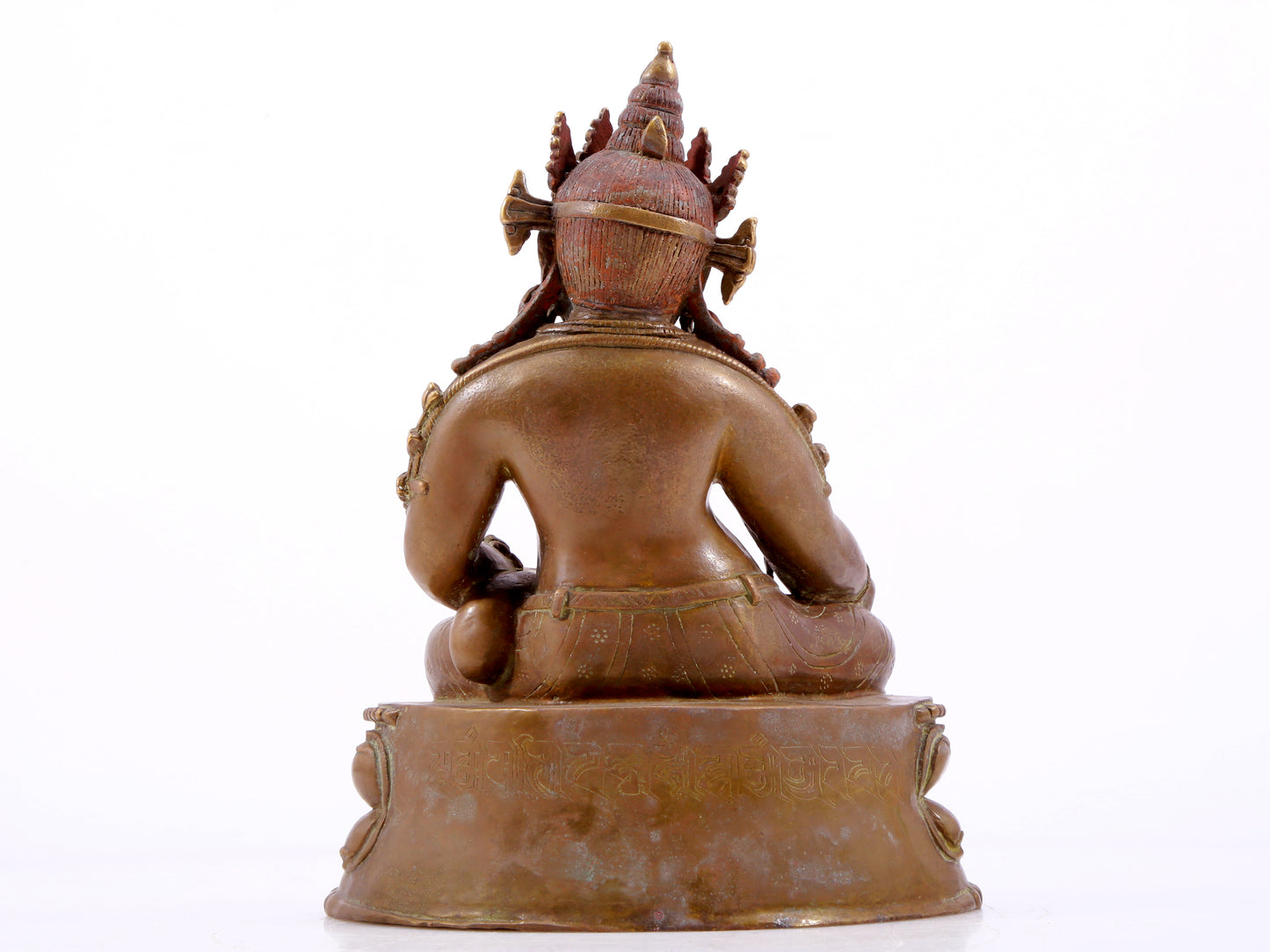 A solemn alloy copper inlaid silver statue of the God of Wealth