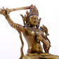 A majestic alloy copper inlaid silver statue of Manjusri Bodhisattva