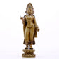 A solemn statue of Bodhisattva made of alloy copper and inlaid with silver