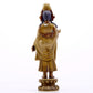 A solemn statue of Bodhisattva made of alloy copper and inlaid with silver