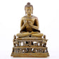 A solemn alloy copper statue of Gautama Buddha